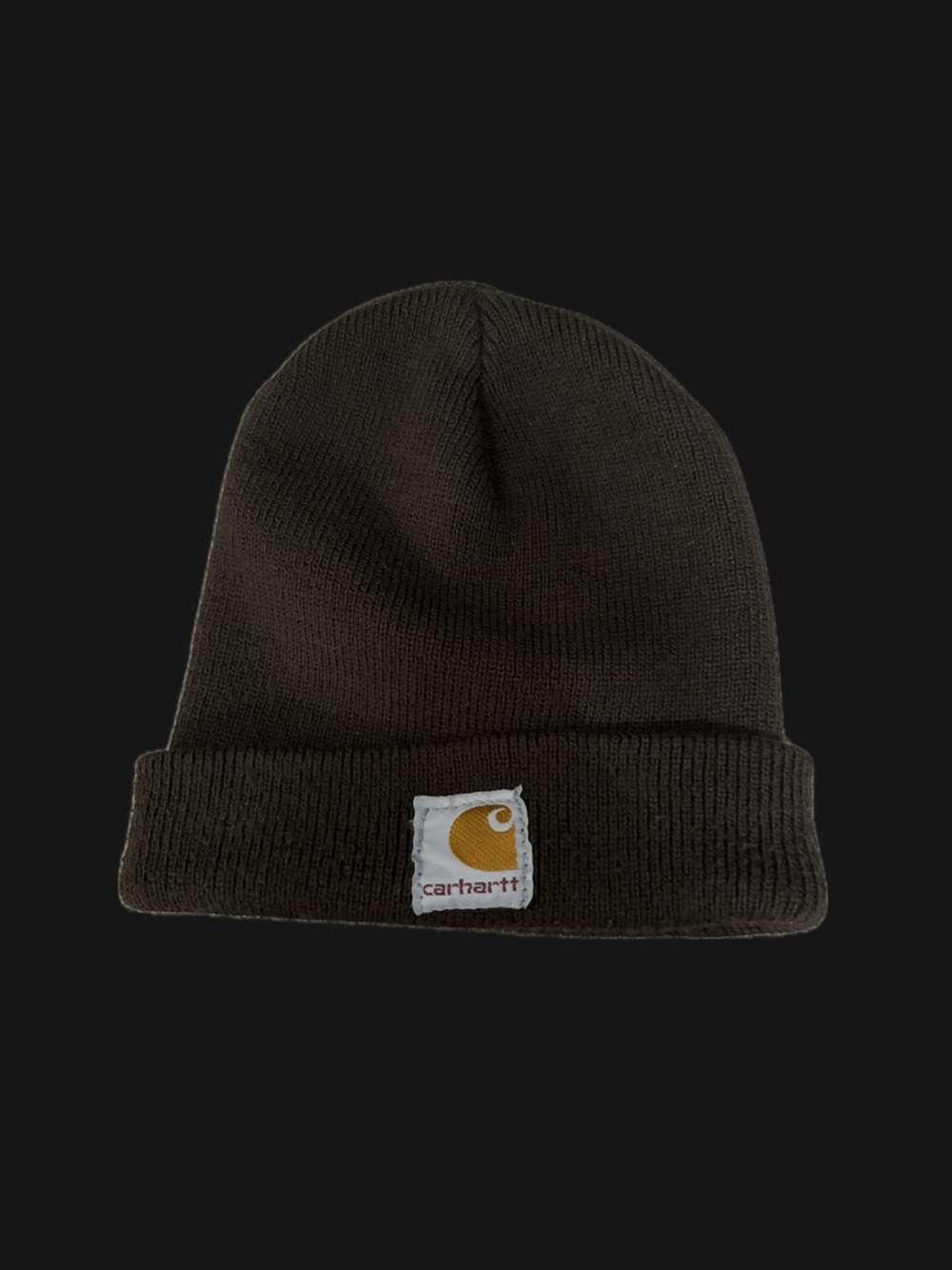 Infant/Toddler Carhartt Rib Knit Beanie - Olive Brown with Gold Logo